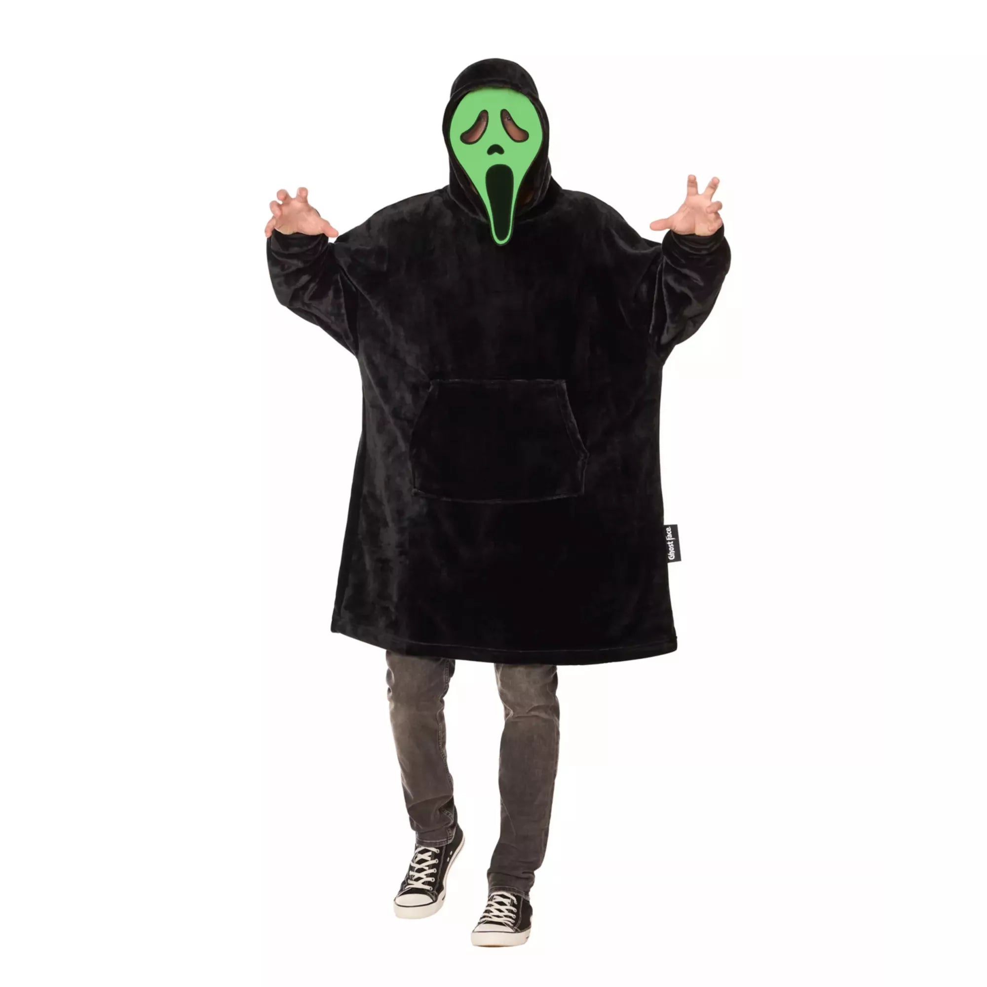 Glow in the Dark Ghost Face Hooded Blanket
