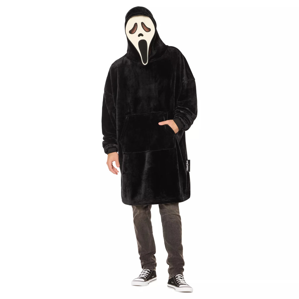 Glow in the Dark Ghost Face Hooded Blanket