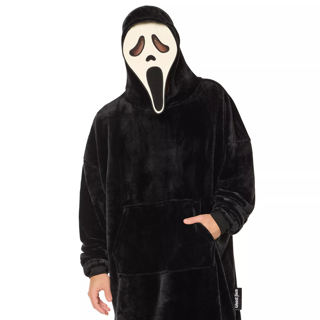 Glow in the Dark Ghost Face Hooded Blanket