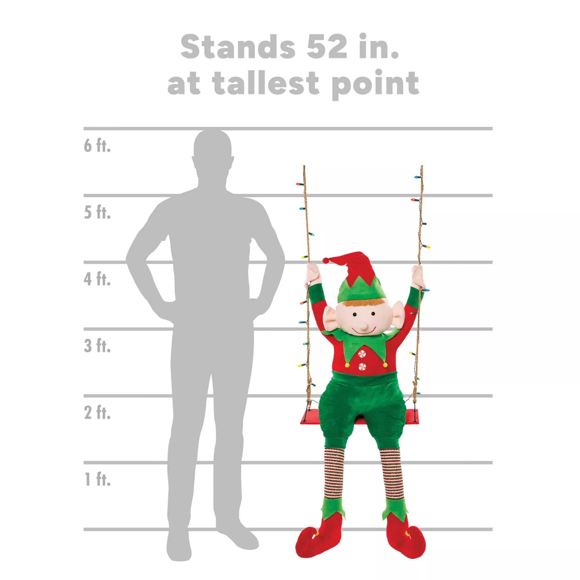 4 Ft 3 In Swinging Elf Animatronic