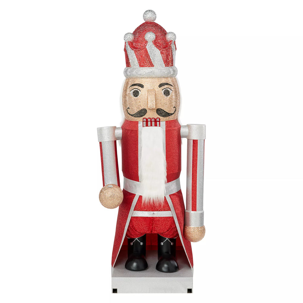 7 Ft Candy Cane Bling Bluetooth Compatible Nutcracker Animatronic