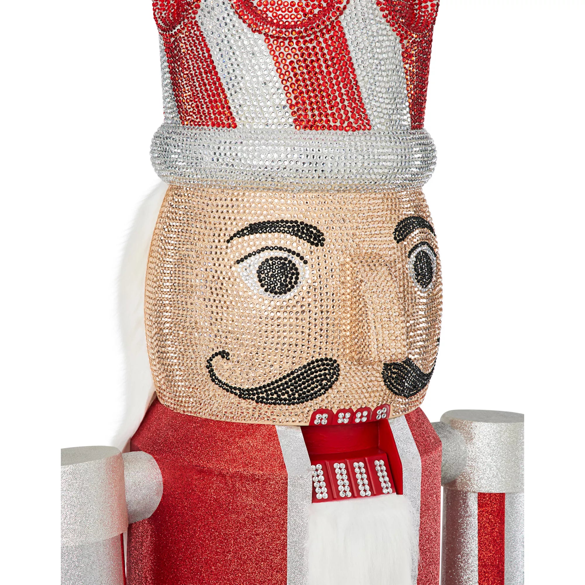 7 Ft Candy Cane Bling Bluetooth Compatible Nutcracker Animatronic