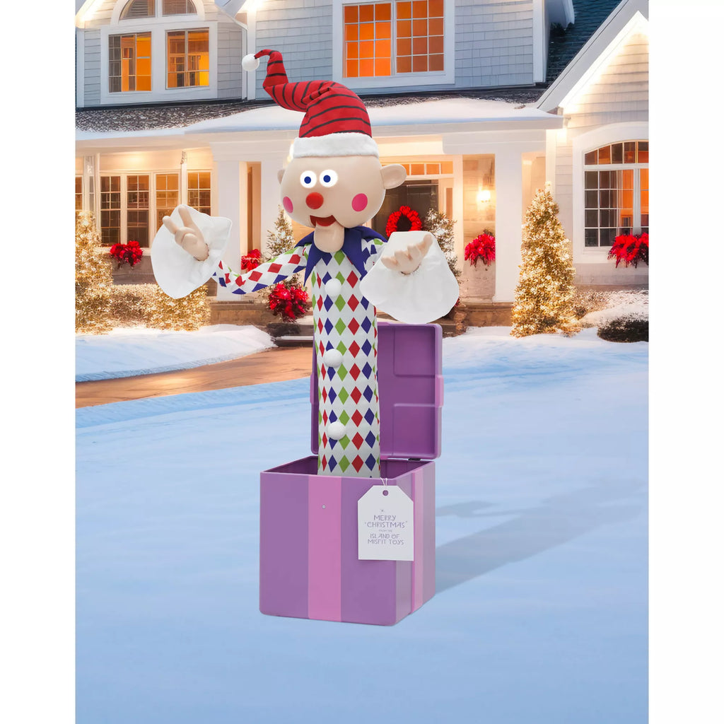 5 Ft 3 In Misfit Charlie-in-the-Box Animatronic - Rudolph the Red-Nosed Reindeer