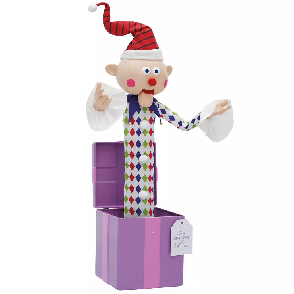 5 Ft 3 In Misfit Charlie-in-the-Box Animatronic - Rudolph the Red-Nosed Reindeer