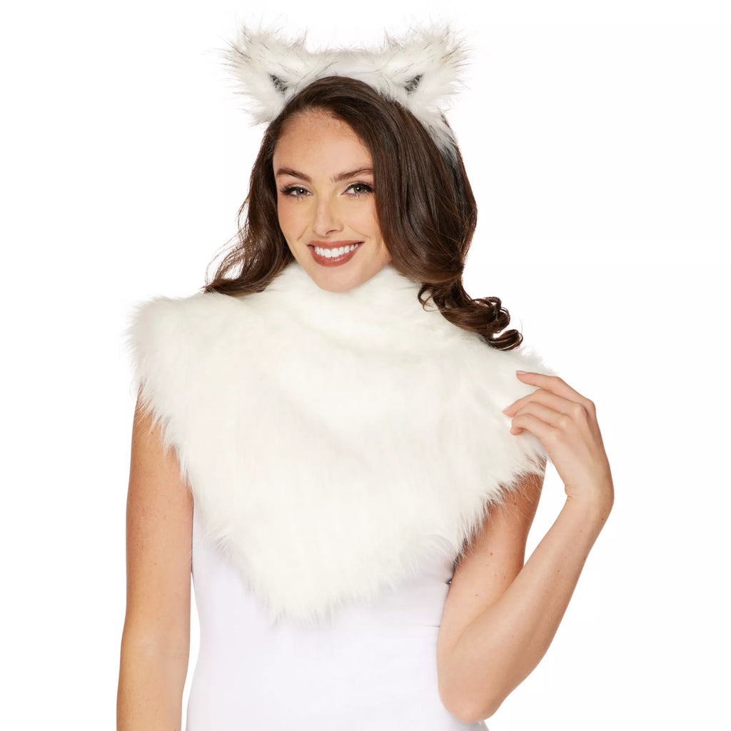 White Fur Scarf