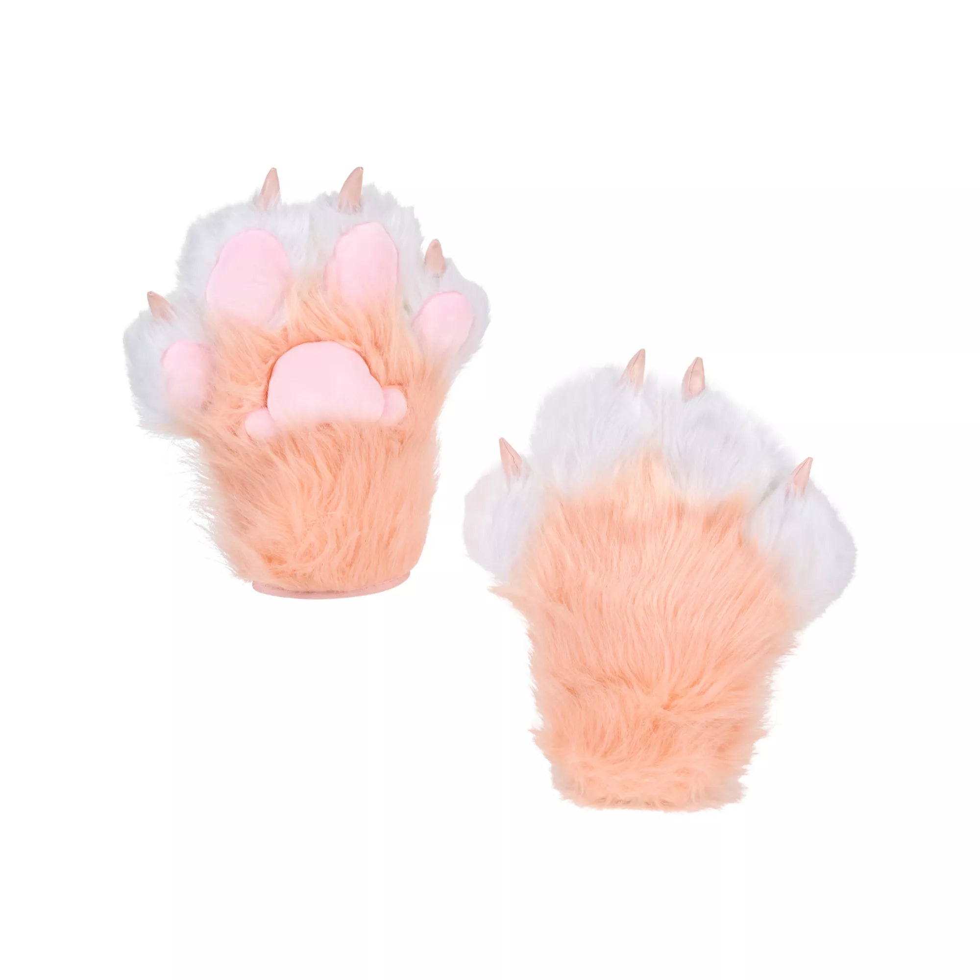 Pink Furry Paw Gloves
