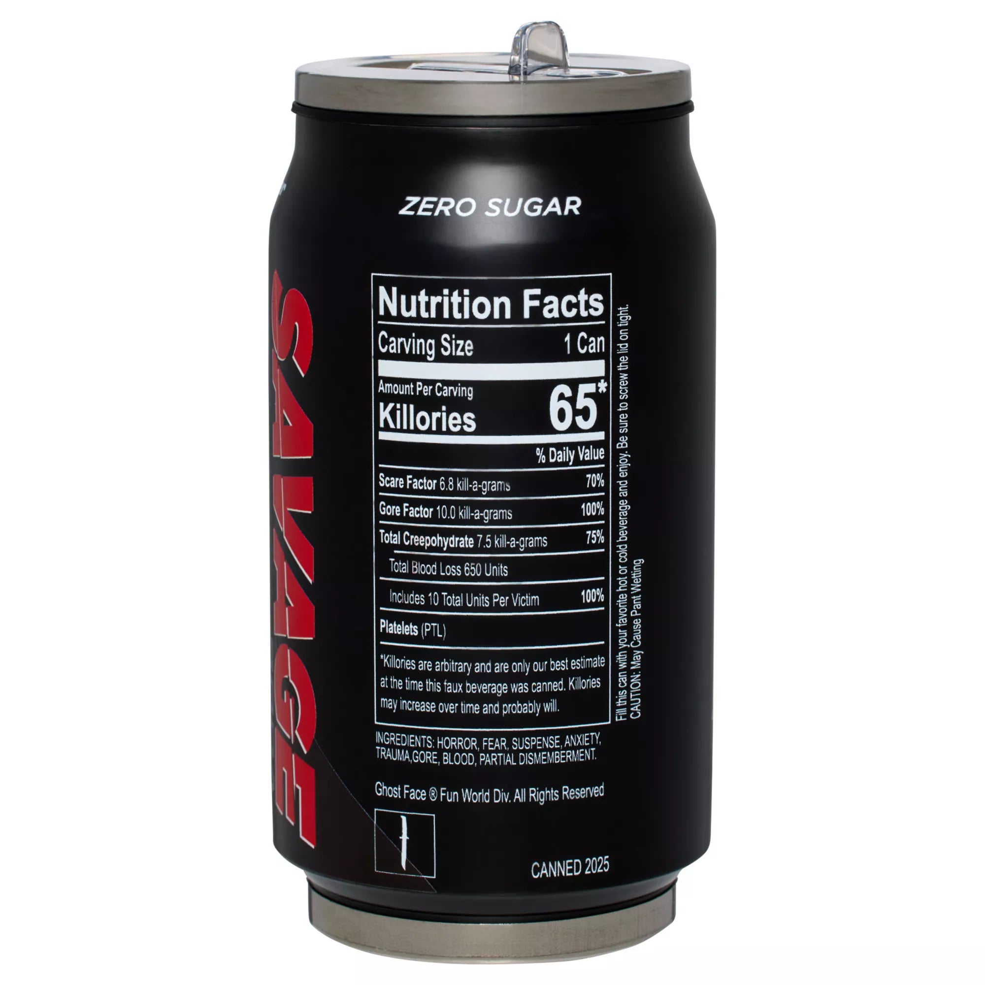 Ghost Face Savage Soda Reusable Can - 12 oz.