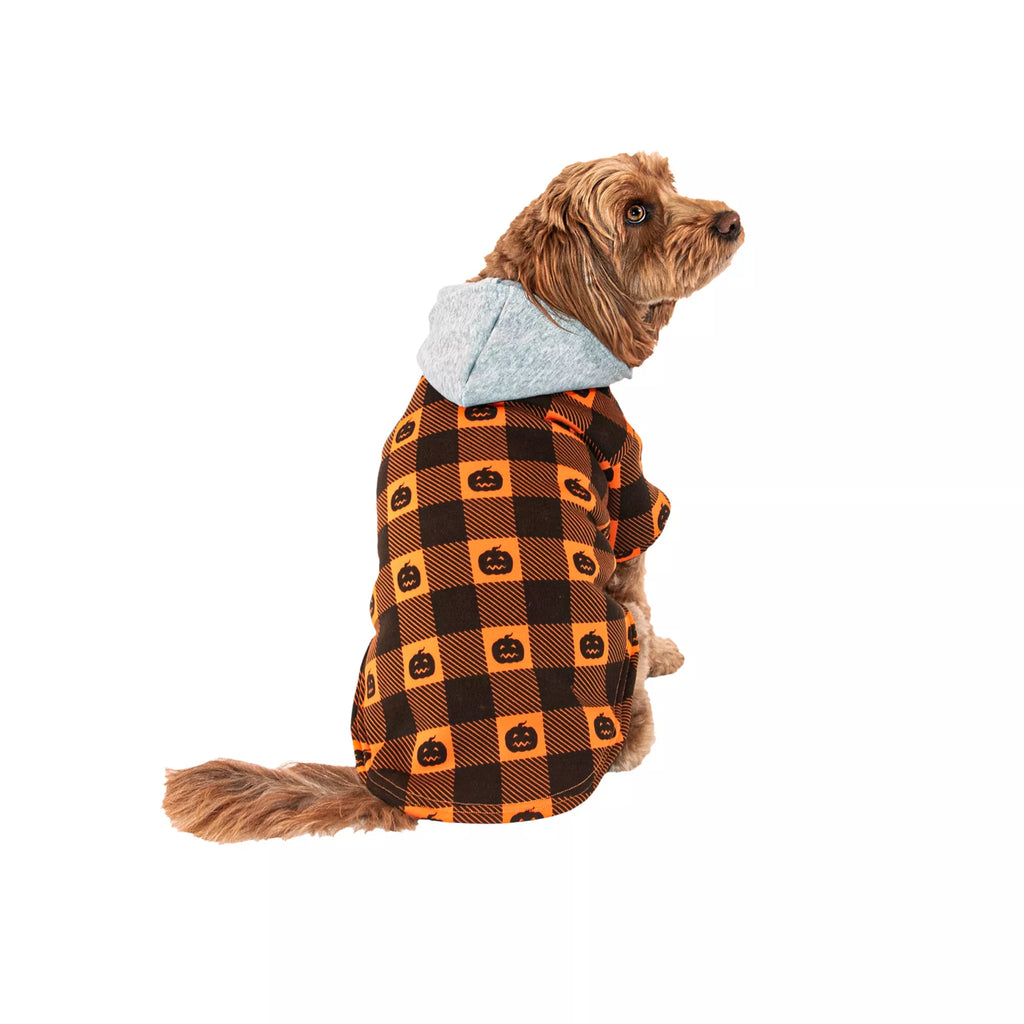 Pumpkin Pet Hooded Flannel