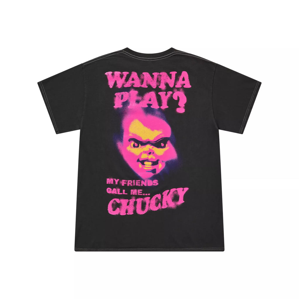 Chucky x Bloody Disgusting Wanna Play Neon T Shirt