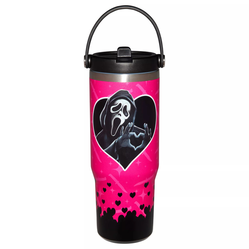 Ghost Face Heart Travel Tumbler with Handle - 30 oz.