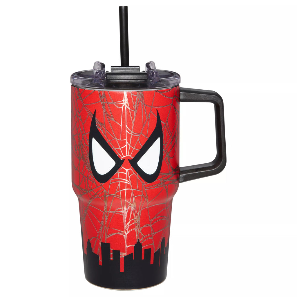 Spider-Man Mask Skyline Travel Tumbler with Straw - 20 oz.