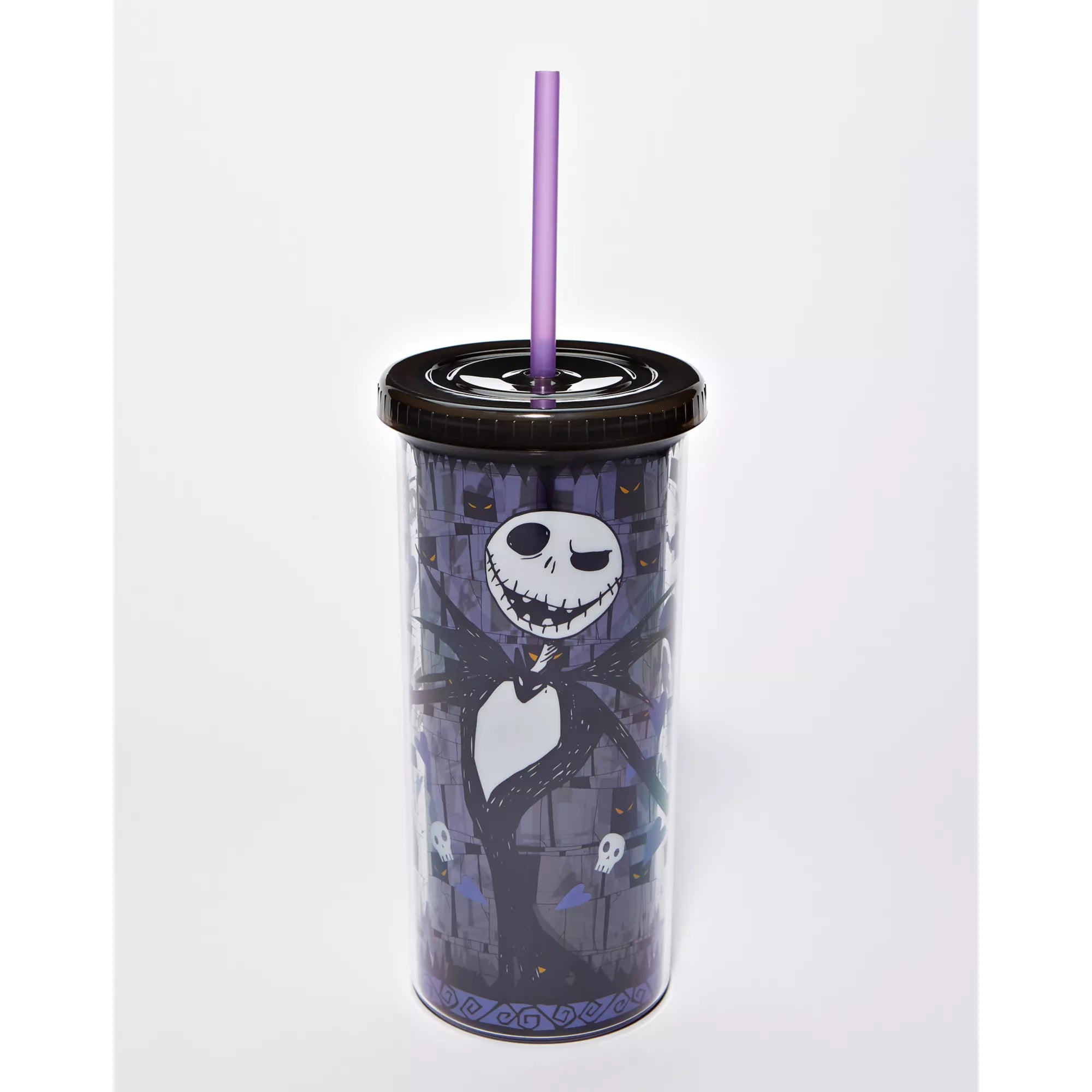 Jack Skellington Skull and Heart Cup with Straw 20 oz. - The Nightmare Before Christmas