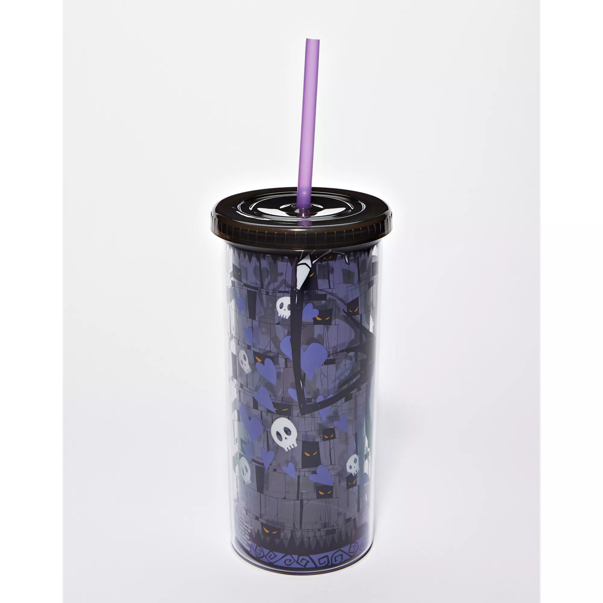 Jack Skellington Skull and Heart Cup with Straw 20 oz. - The Nightmare Before Christmas