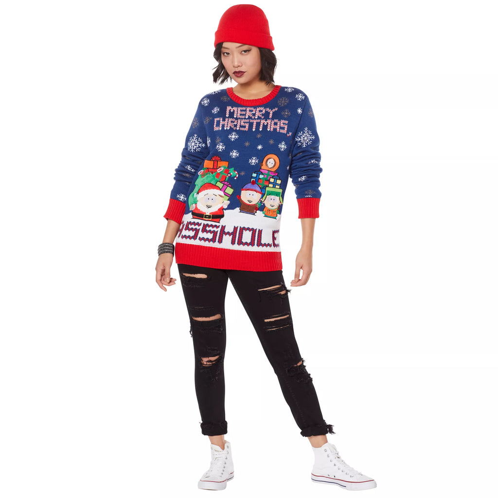 Light-Up Merry Christmas Asshole Christmas Sweater - South Park