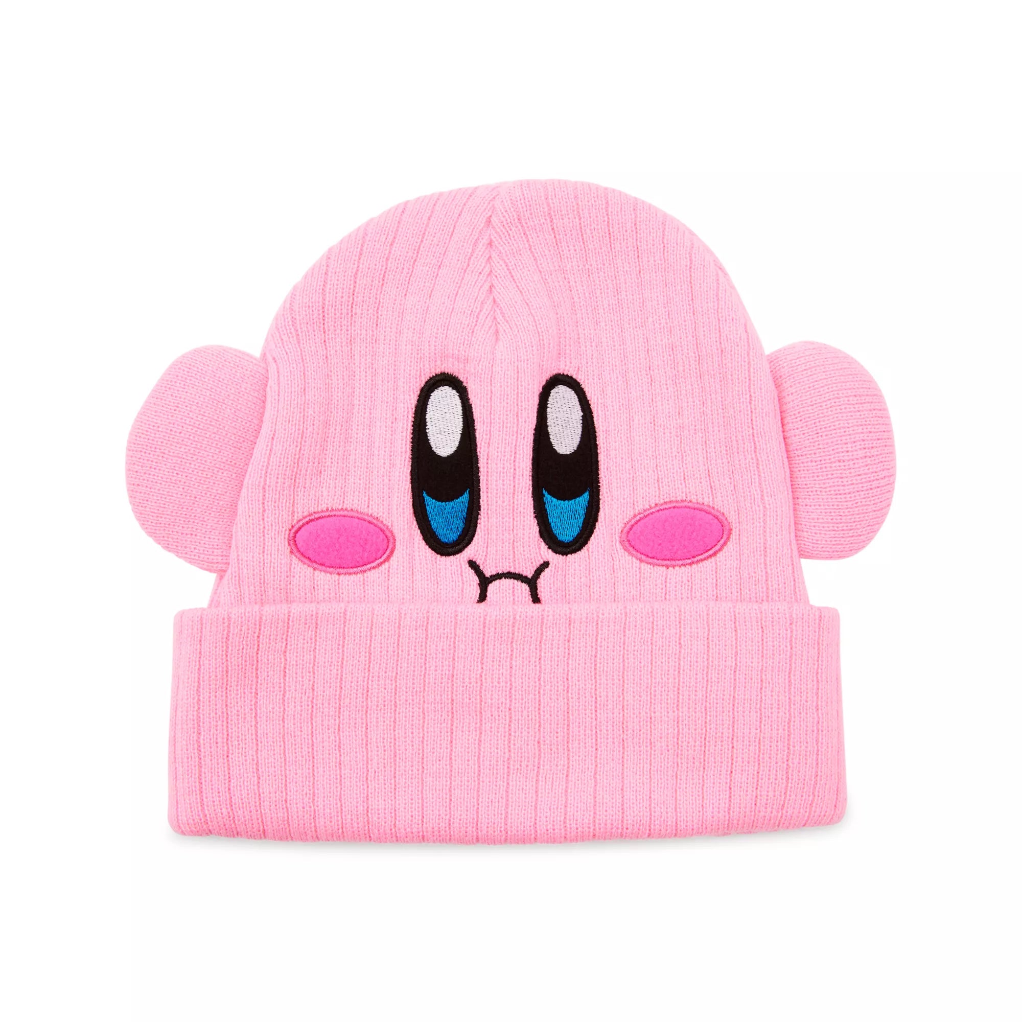 3D Kirby Face Cuff Beanie Hat
