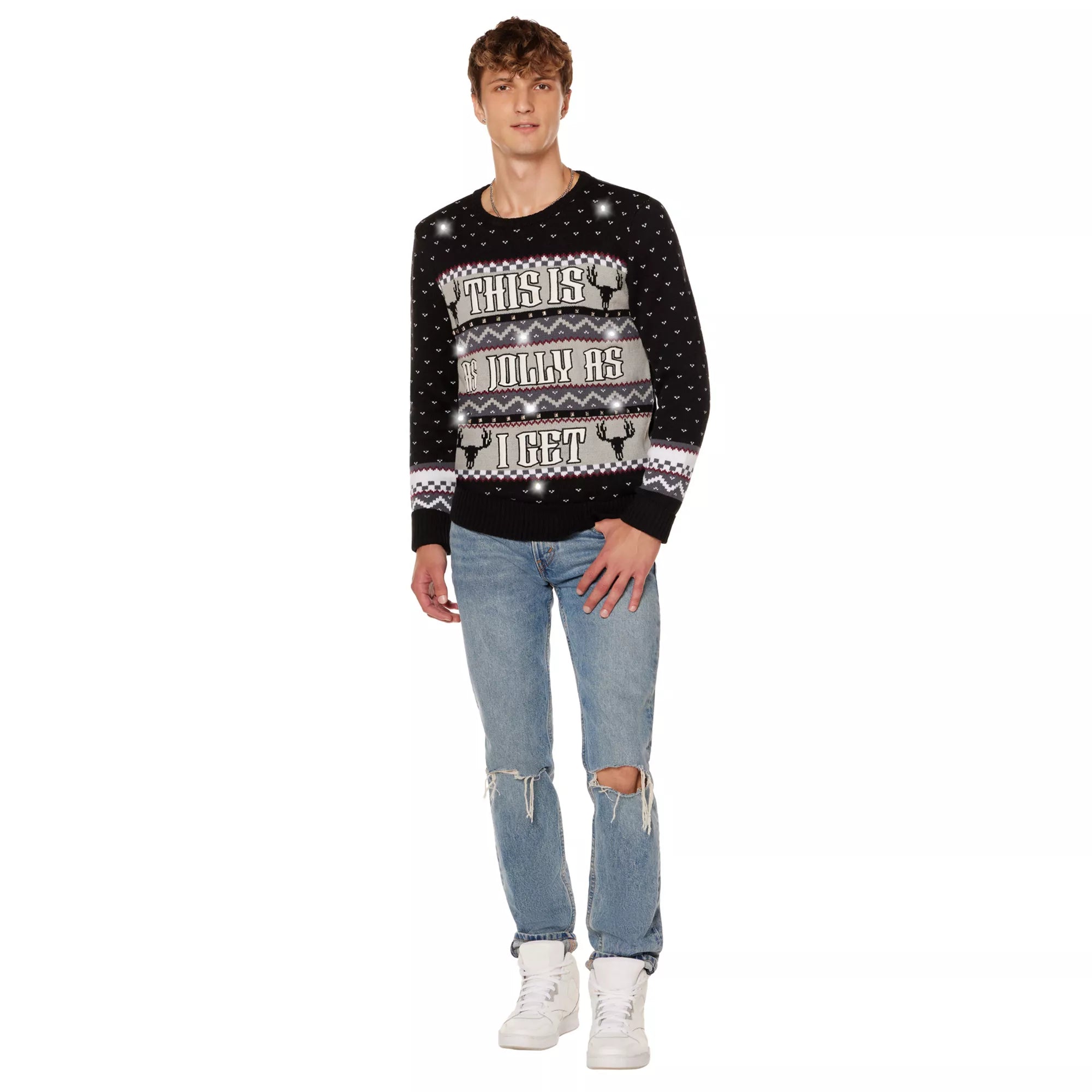 This Is as Jolly as I Get Light-Up Christmas Sweater