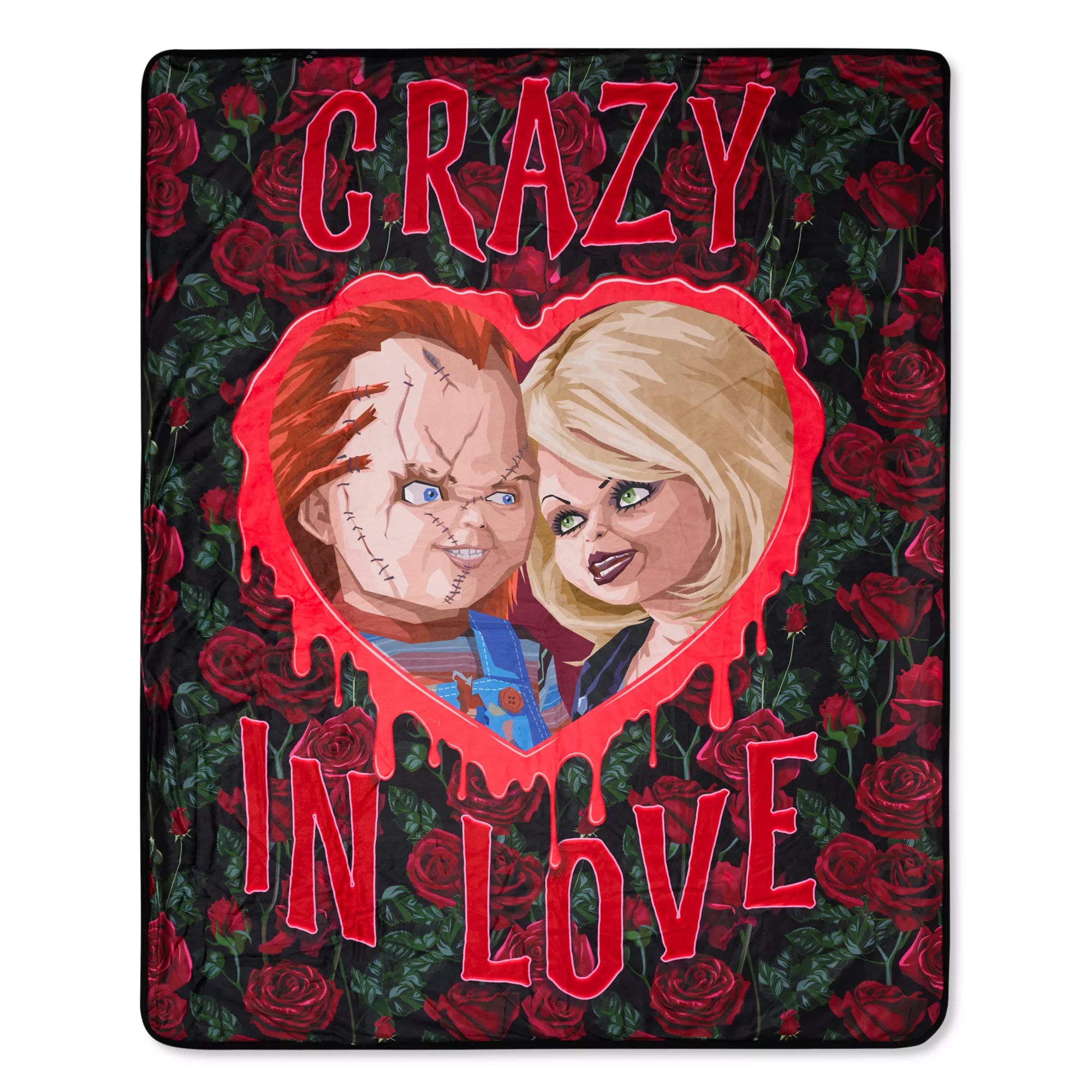 Chucky and Tiffany Crazy in Love Fleece Blanket