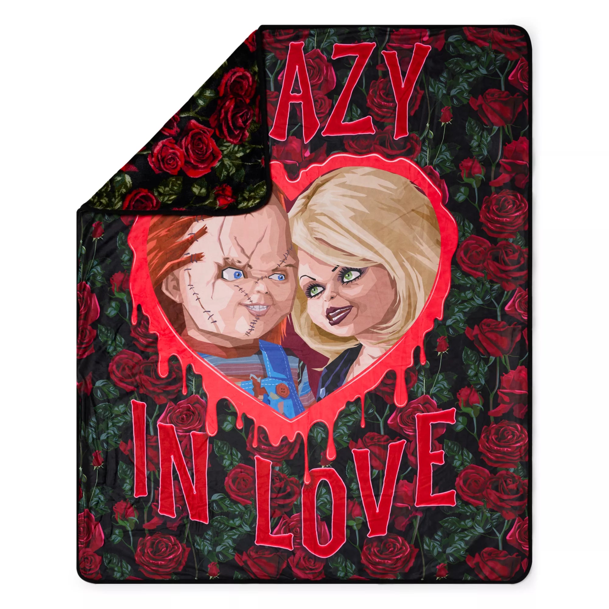 Chucky and Tiffany Crazy in Love Fleece Blanket