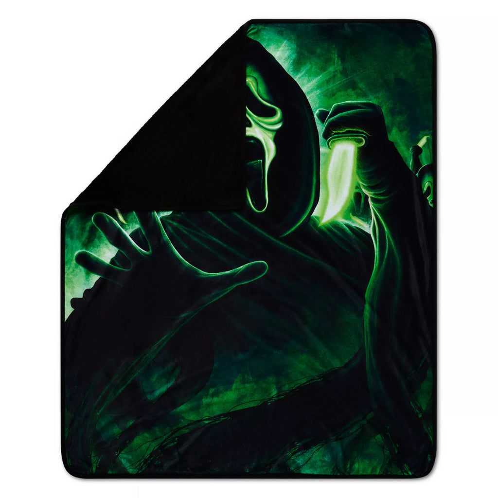 Green Ghost Face Fleece Blanket