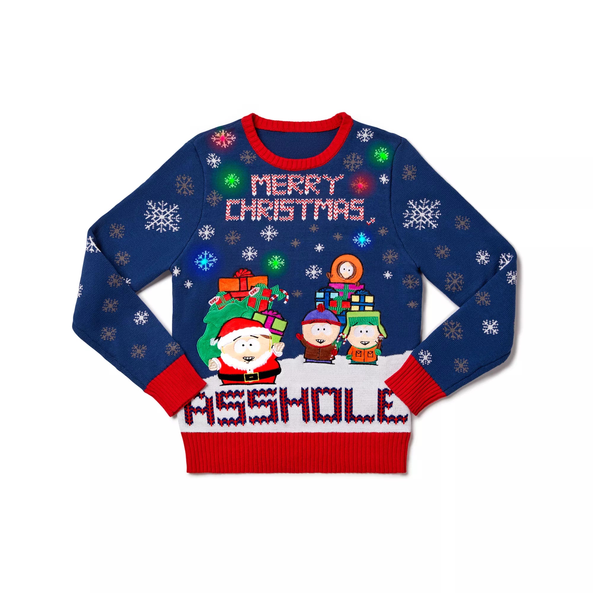 Light-Up Merry Christmas Asshole Christmas Sweater - South Park