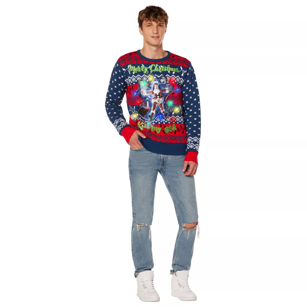 Light-Up Clark Griswold Kiss My Ass Christmas Sweater - National Lampoon's Christmas Vacation