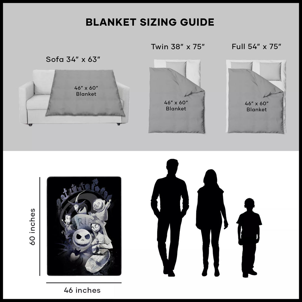 The Nightmare Before Christmas Graveyard Fleece Blanket