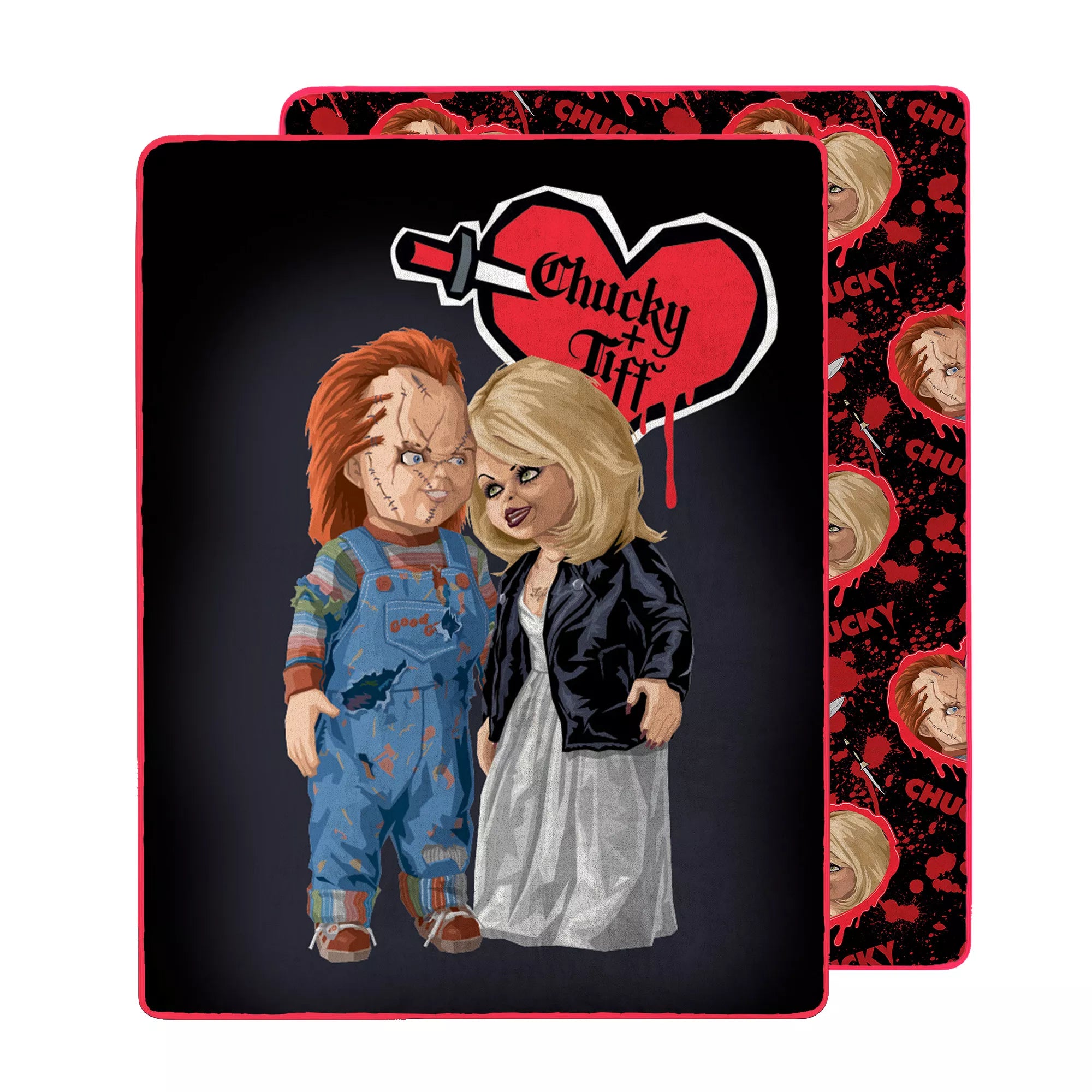 Chucky and Tiffany Love & Death Reversible Fleece Blanket - Bride of Chucky