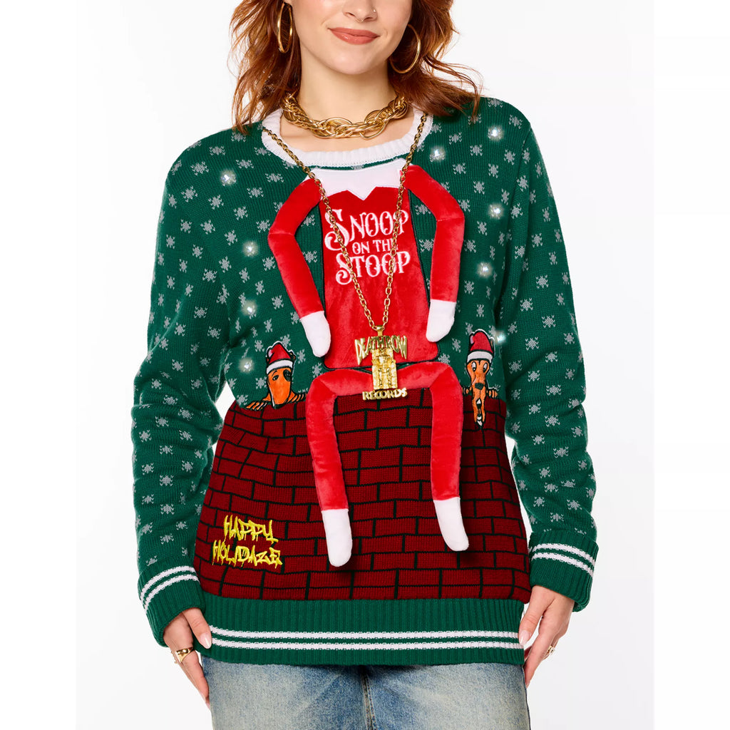 Light-Up Snoop on the Stoop Chain Christmas Sweater