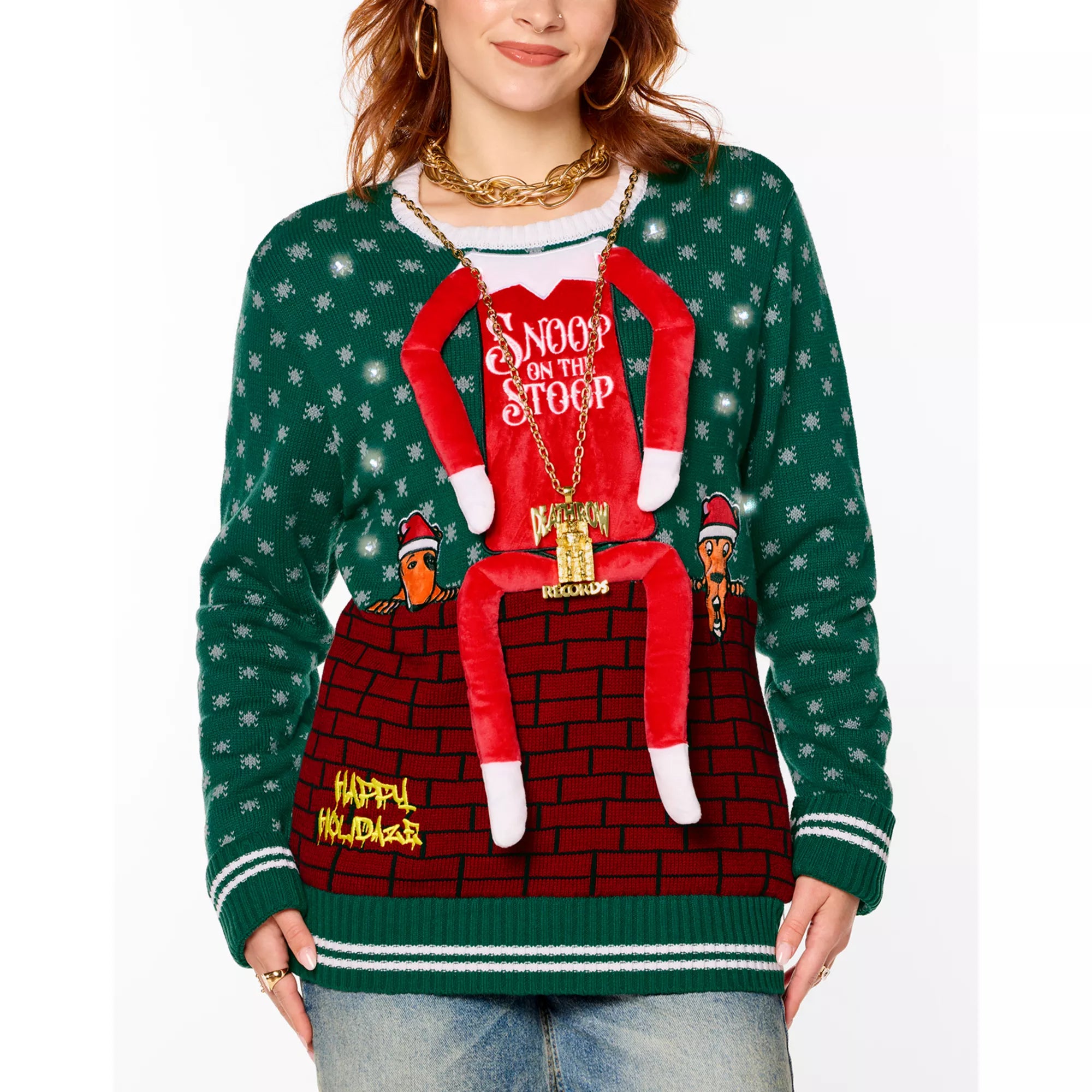 Light-Up Snoop on the Stoop Chain Christmas Sweater