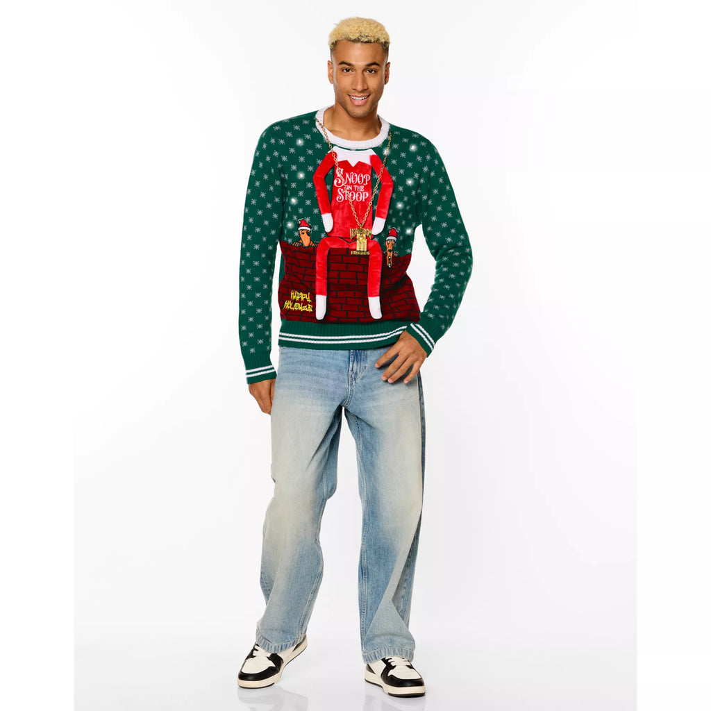 Light-Up Snoop on the Stoop Chain Christmas Sweater