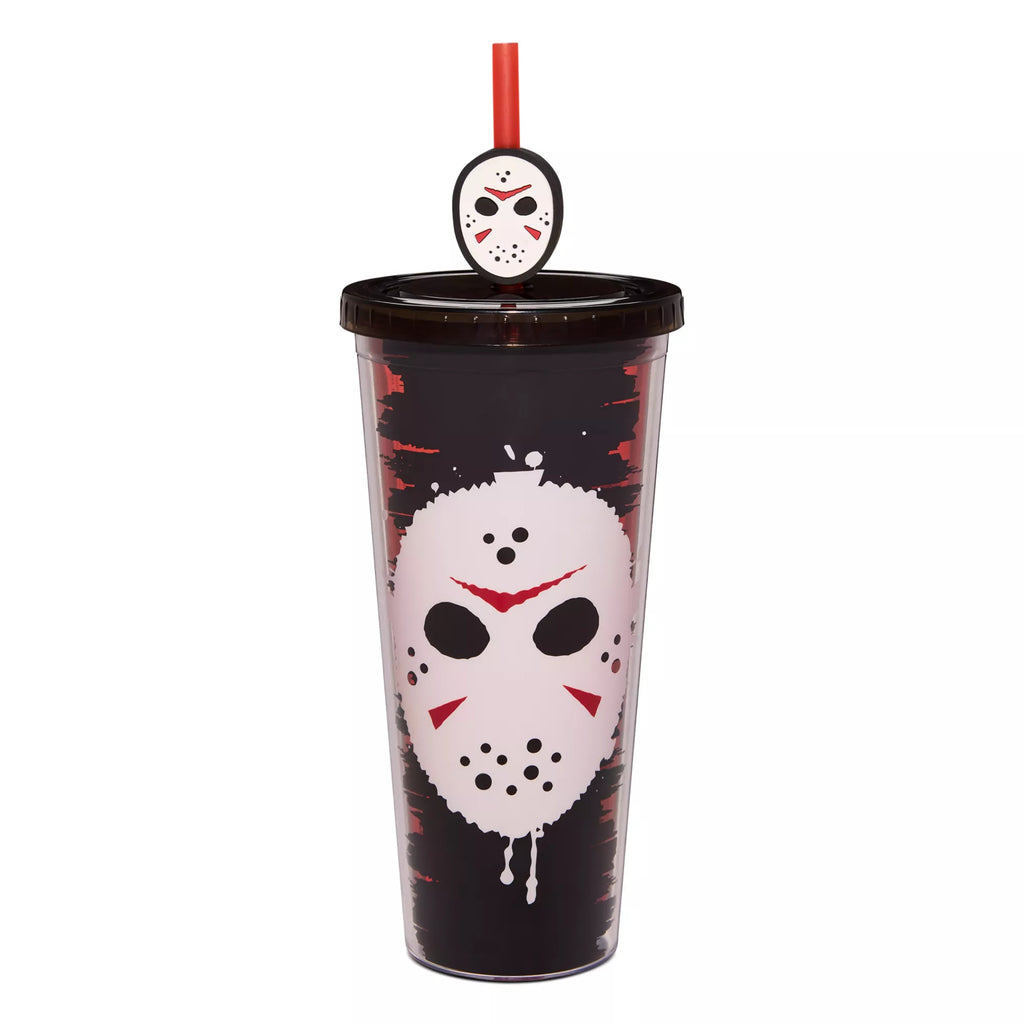 Friday the 13th Jason Mask Cup with Straw Topper - 24 oz.