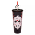 Friday the 13th Jason Mask Cup with Straw Topper - 24 oz.