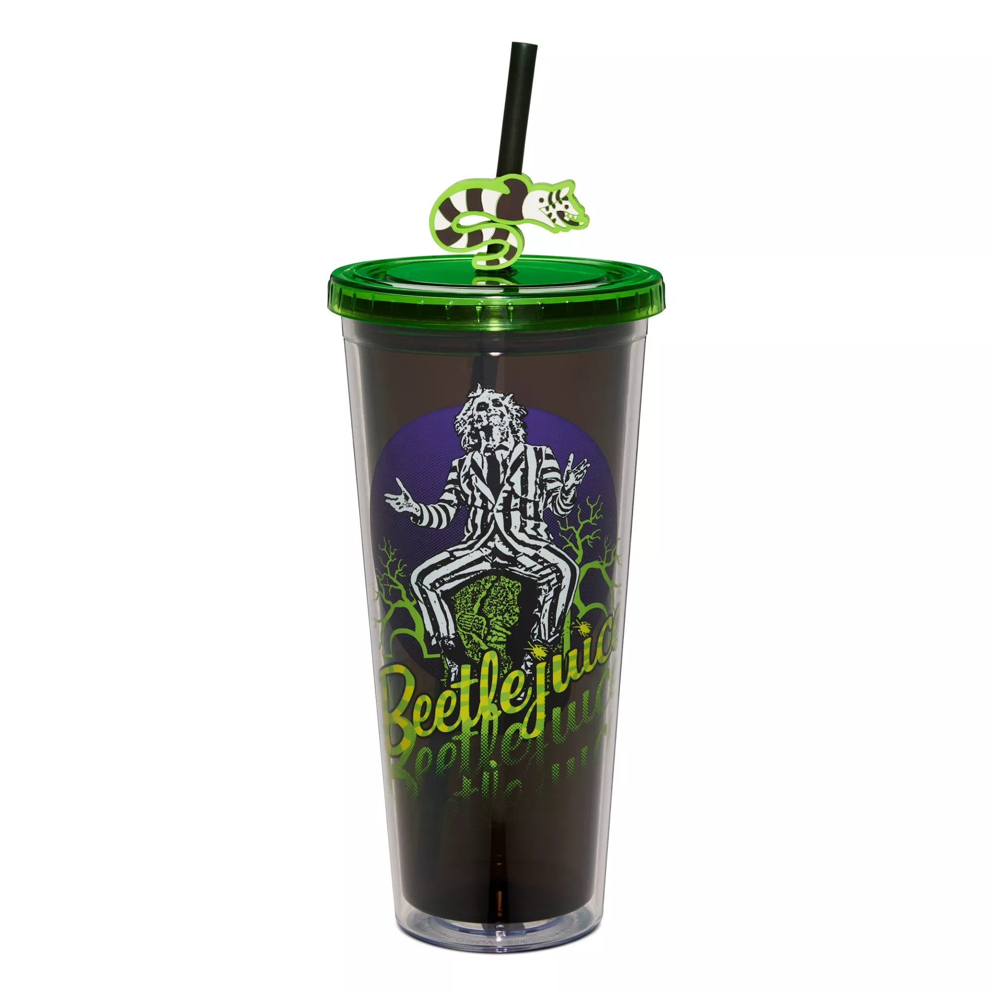 Beetlejuice Cup with Sandworm Straw Topper - 24 oz.