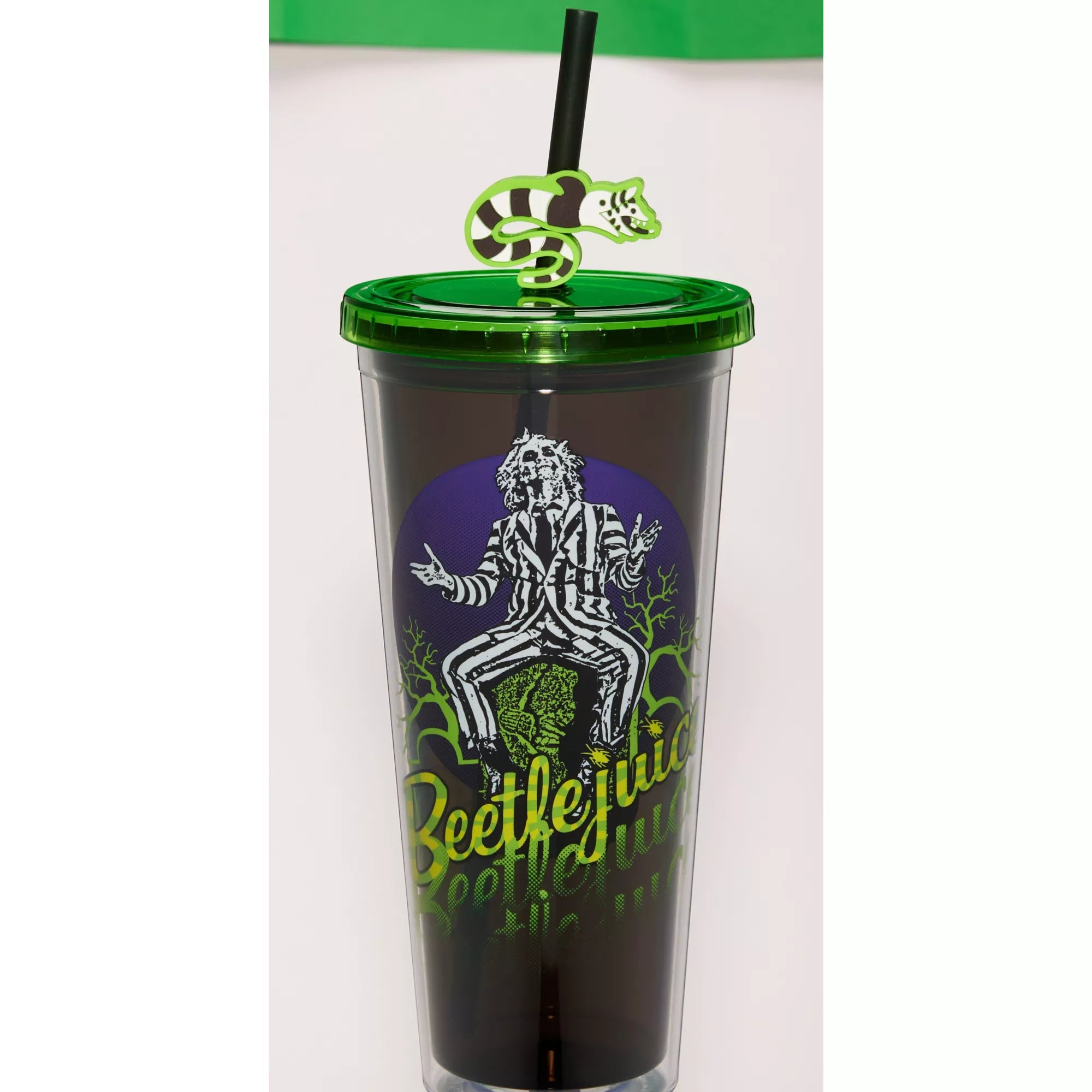 Beetlejuice Cup with Sandworm Straw Topper - 24 oz.