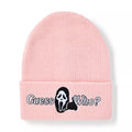 Pink Guess Who Cuff Beanie Hat - Ghost Face