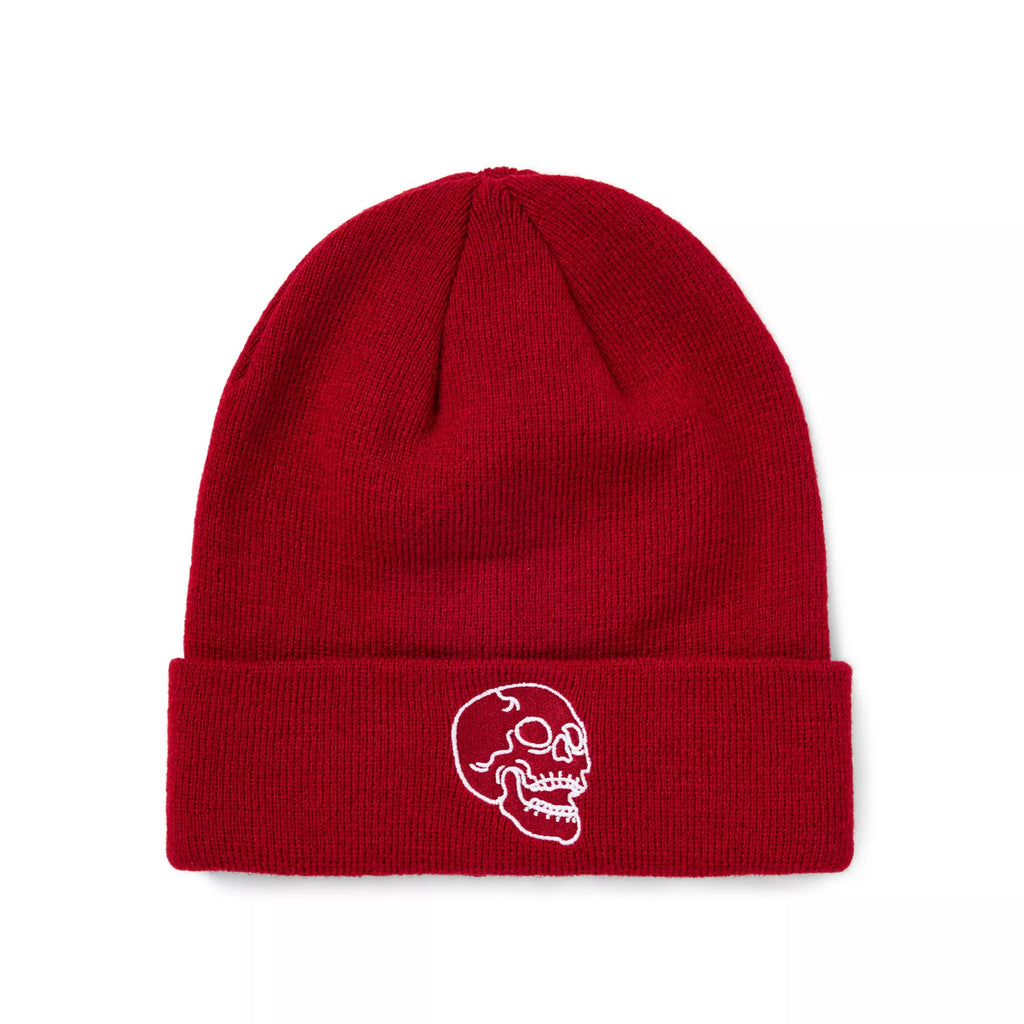 Red Skull Cuff Beanie Hat