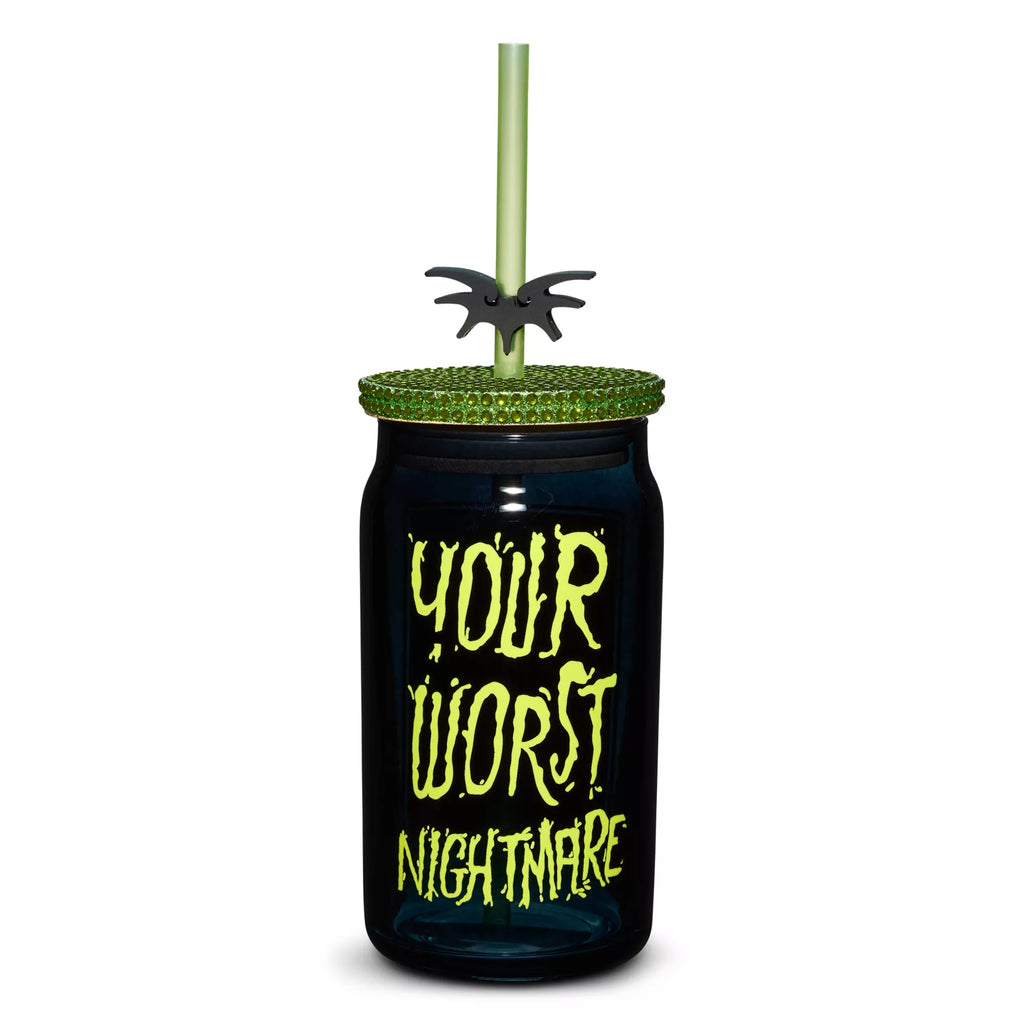 Your Worst Nightmare Rhinestone Glass with Straw 15 oz. - The Nightmare Before Christmas