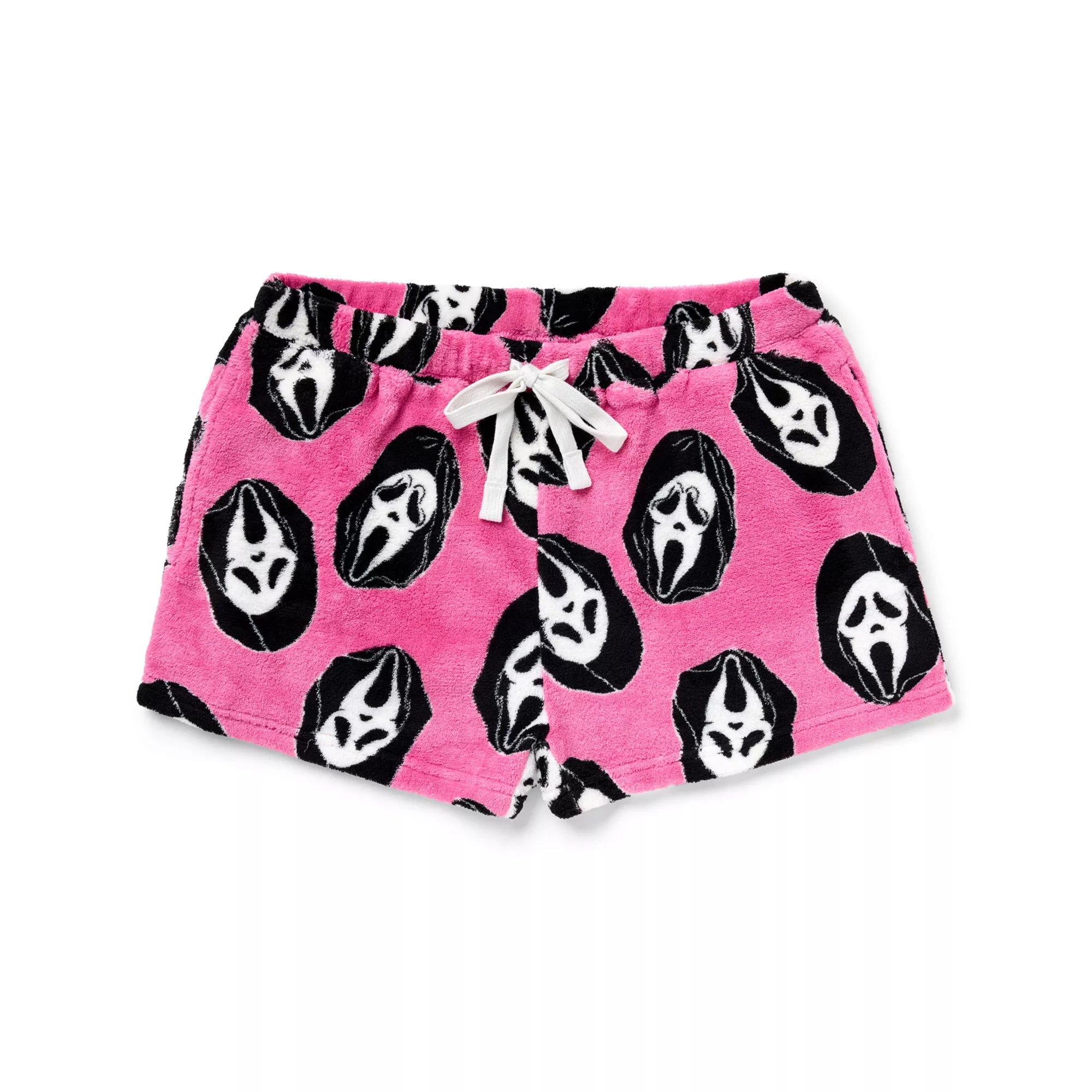 Pink Ghost Face Plush Lounge Shorts