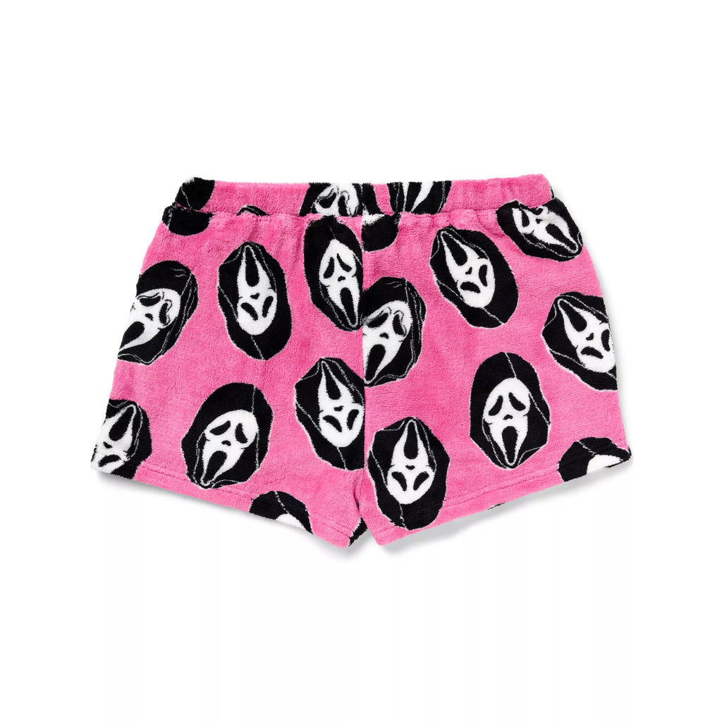 Pink Ghost Face Plush Lounge Shorts