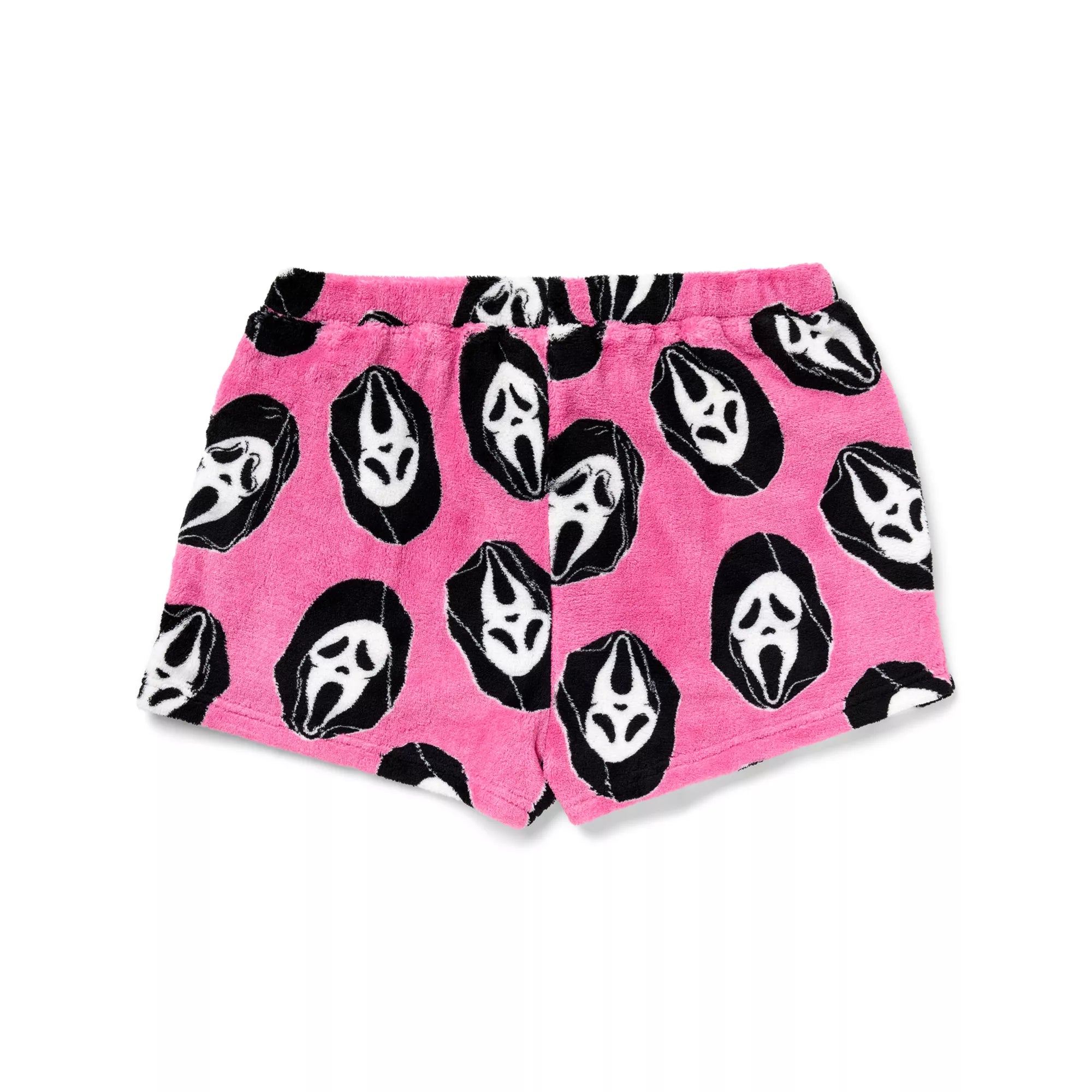 Pink Ghost Face Plush Lounge Shorts