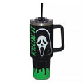 Ghost Face Killin' It Green Rhinestone Travel Tumbler with Straw - 40 oz.