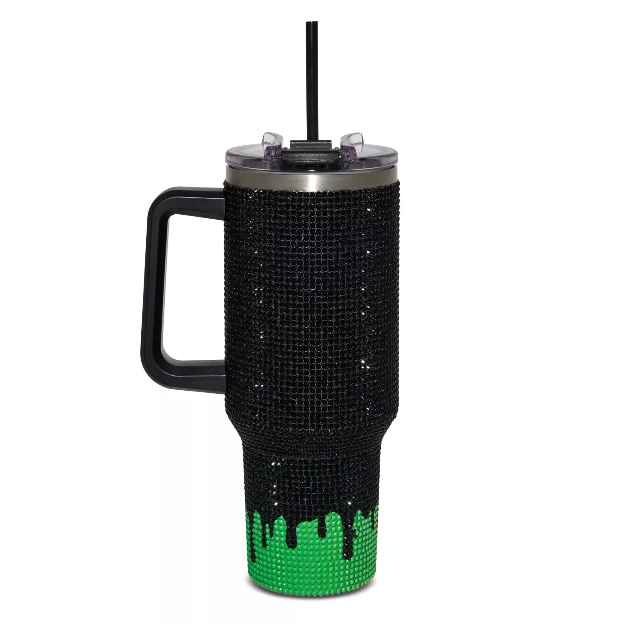Ghost Face Killin' It Green Rhinestone Travel Tumbler with Straw - 40 oz.
