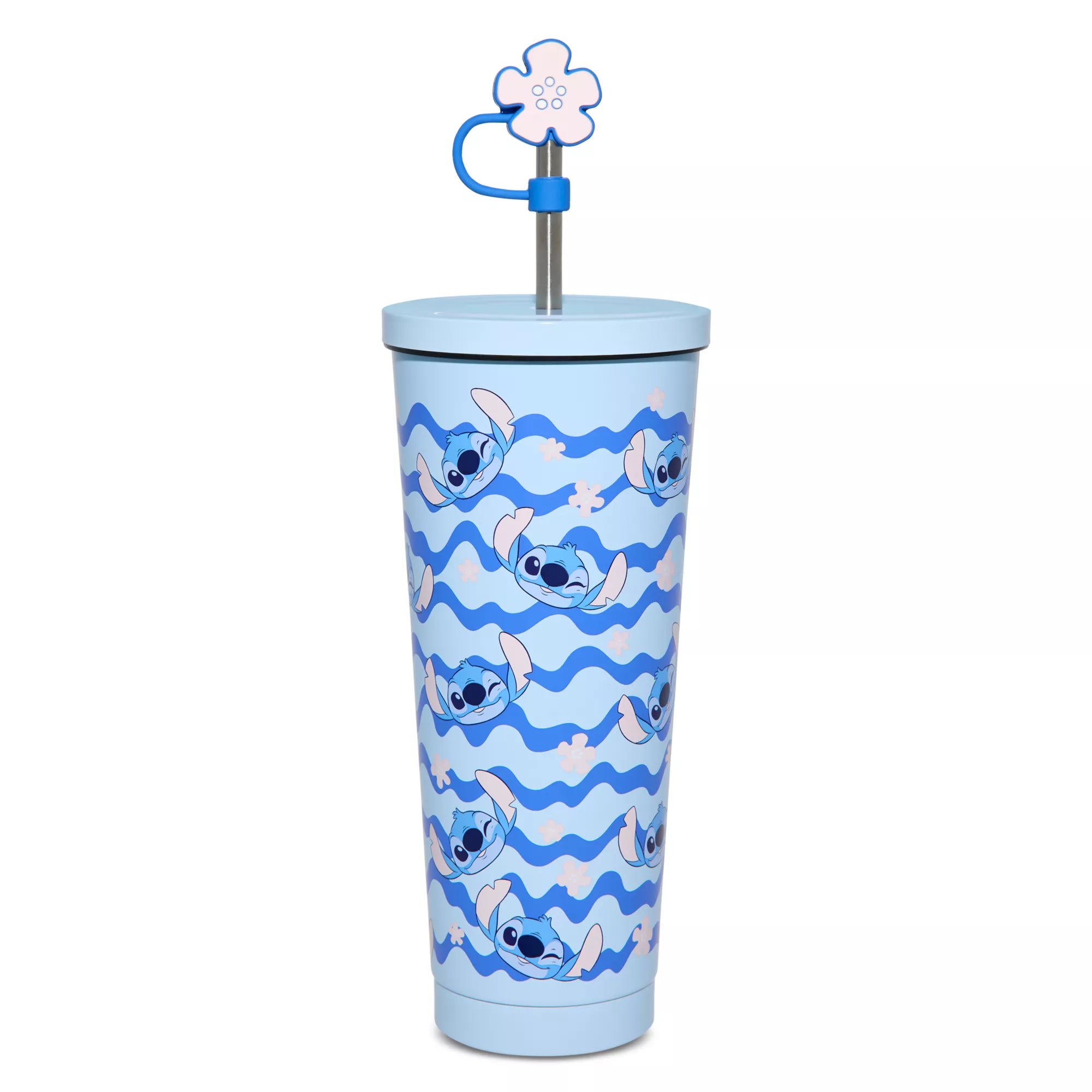 Stitch Flower Cup with Straw and Topper 24 oz. - Lilo & Stitch