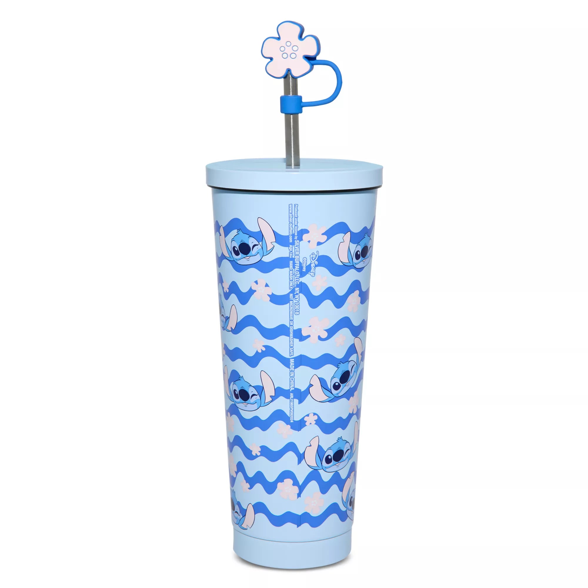 Stitch Flower Cup with Straw and Topper 24 oz. - Lilo & Stitch