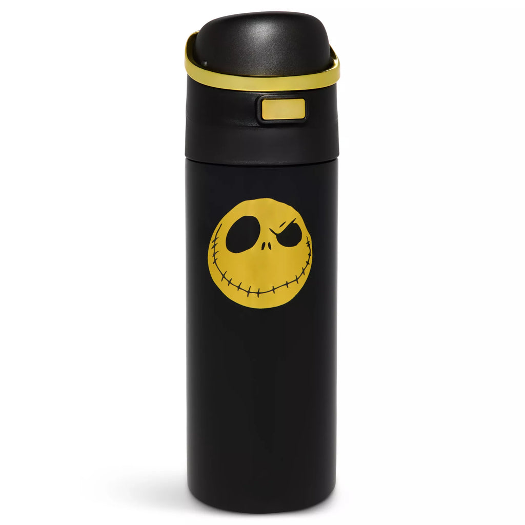 Jack Skellington Black and Yellow Flip Top Water Bottle 24 oz. - The Nightmare Before Christmas