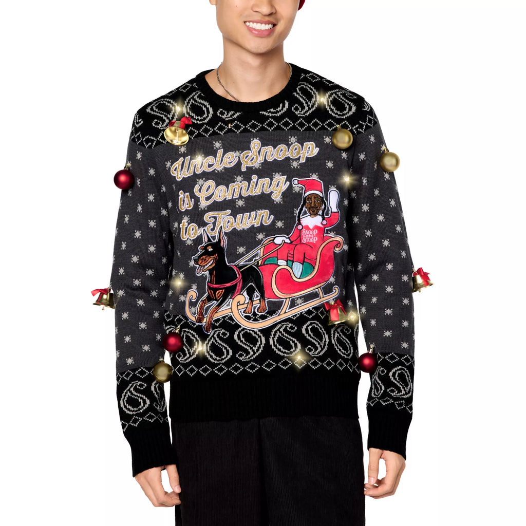 Light-Up Uncle Snoop Is Coming to Town Christmas Sweater