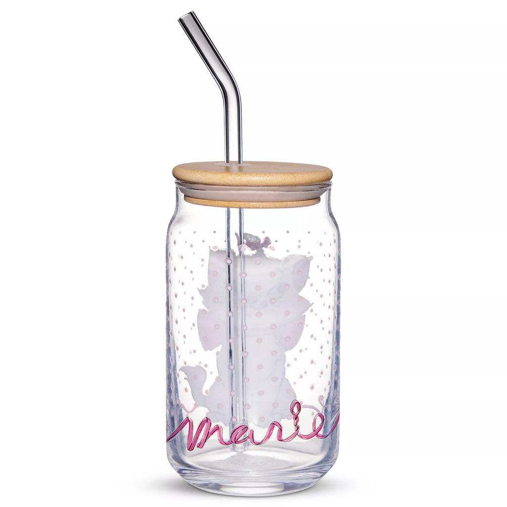 Marie Glass Cup with Straw 16 oz. - Aristocats