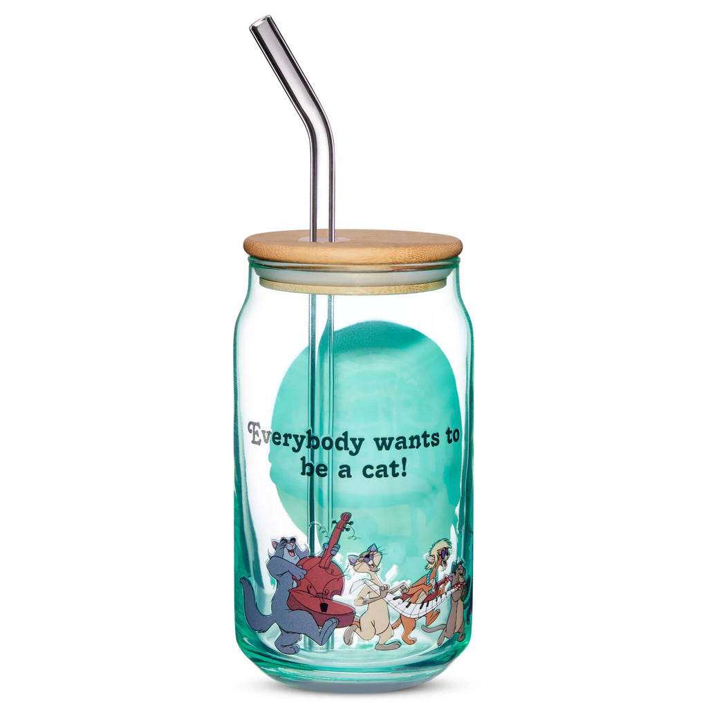 The Aristocats Glass Cup with Straw - 16 oz.