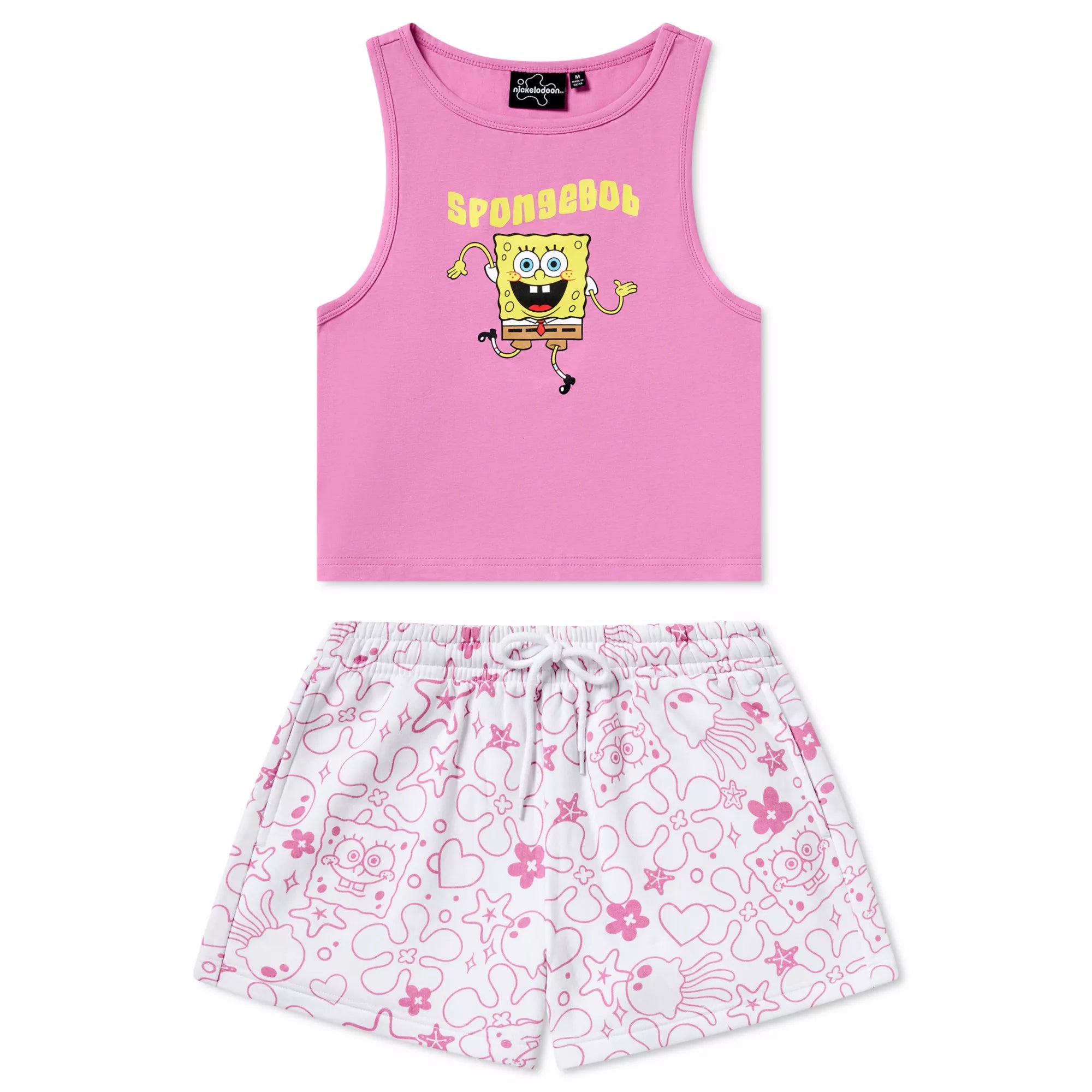 SpongeBob SquarePants Pink Tank Top and Shorts Set