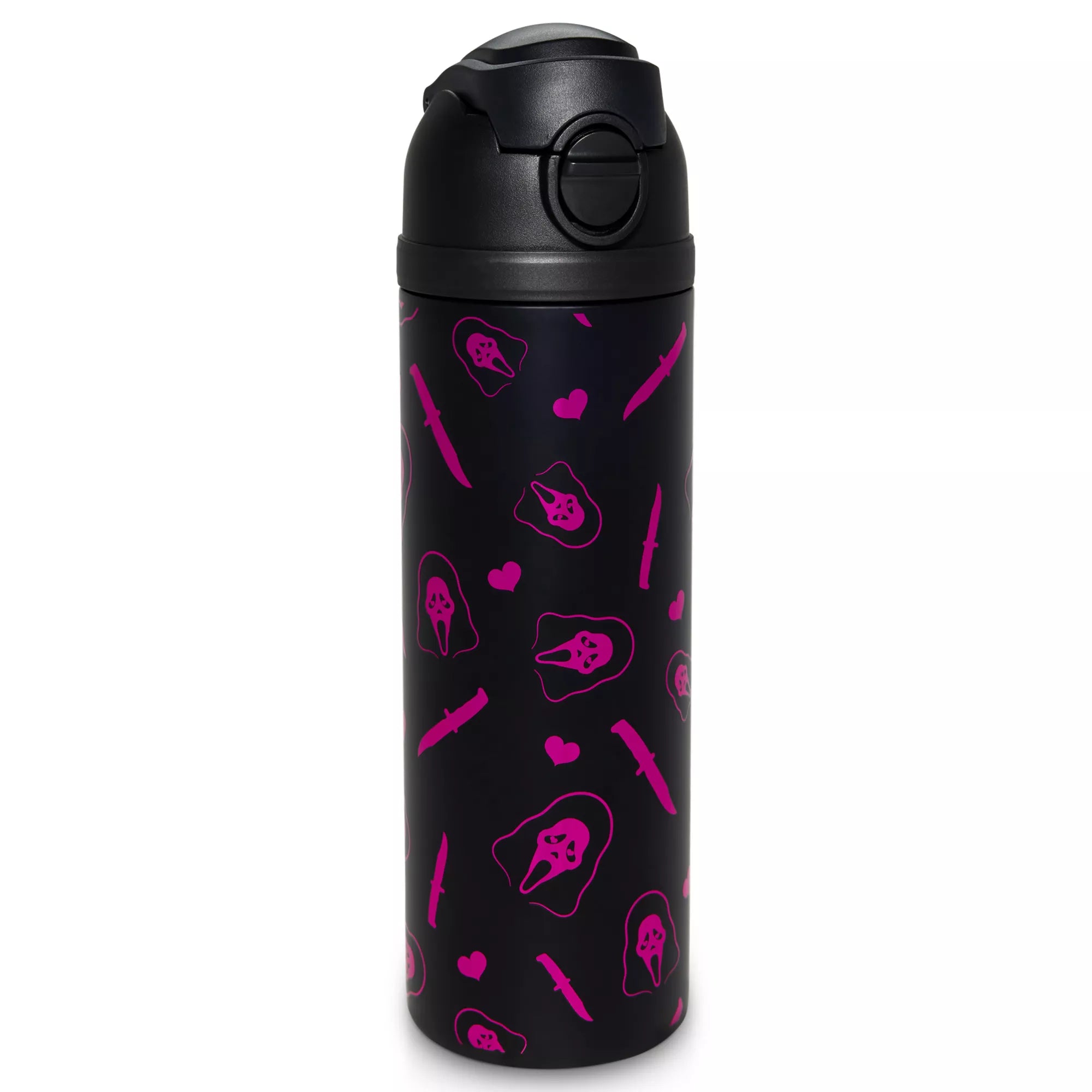 Ghost Face Heart Print Water Bottle - 24 oz.